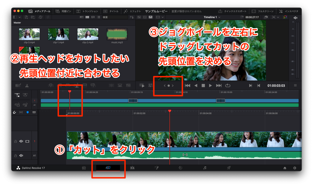 DaVinci Resolveのスクリーンショット